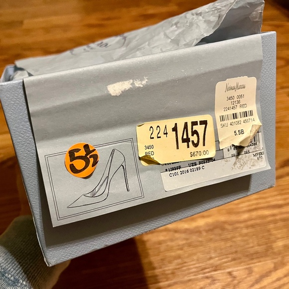 Prada Leather Pointed-Toe Pumps · 3 inch heel - Picture 11 of 16